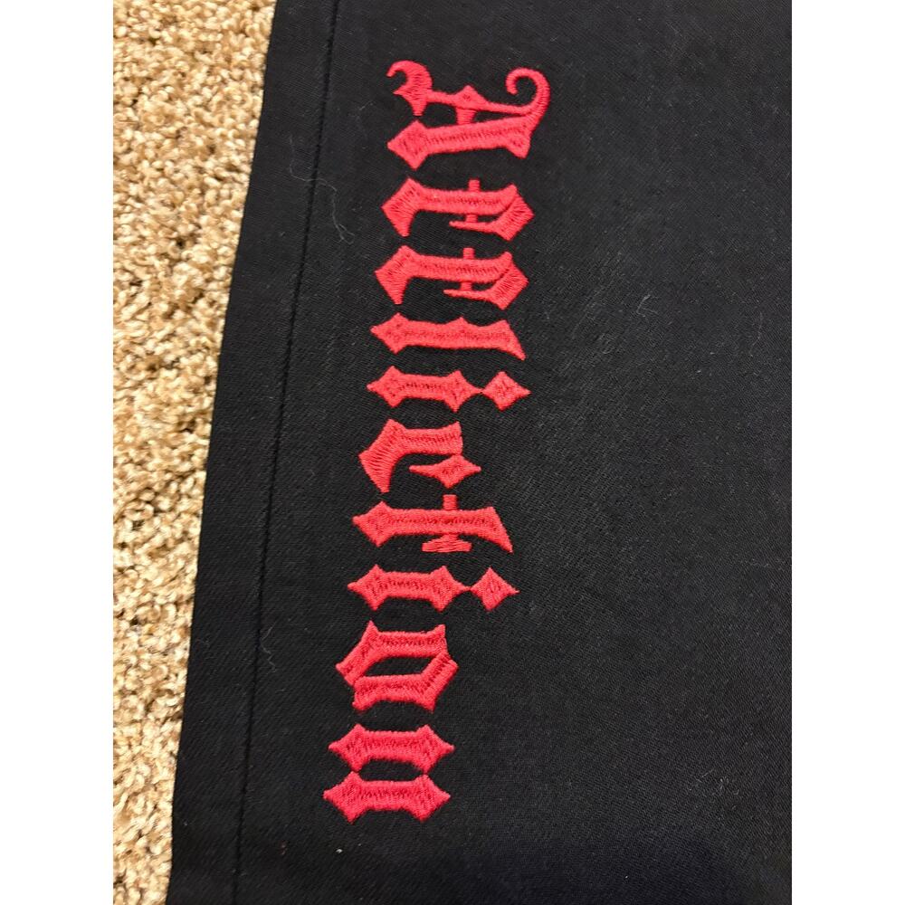 NWT Y2K Affliction Wide Leg Wings Black Red Baggy Jeans Mens Size 31 MSRP $128 - Picture 4 of 15